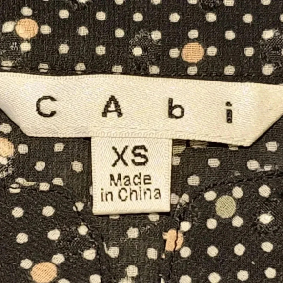 CAbi Sheer Blouse/Shirt - Size XS - Black/Pink Polka Dots - Picture 4 of 4